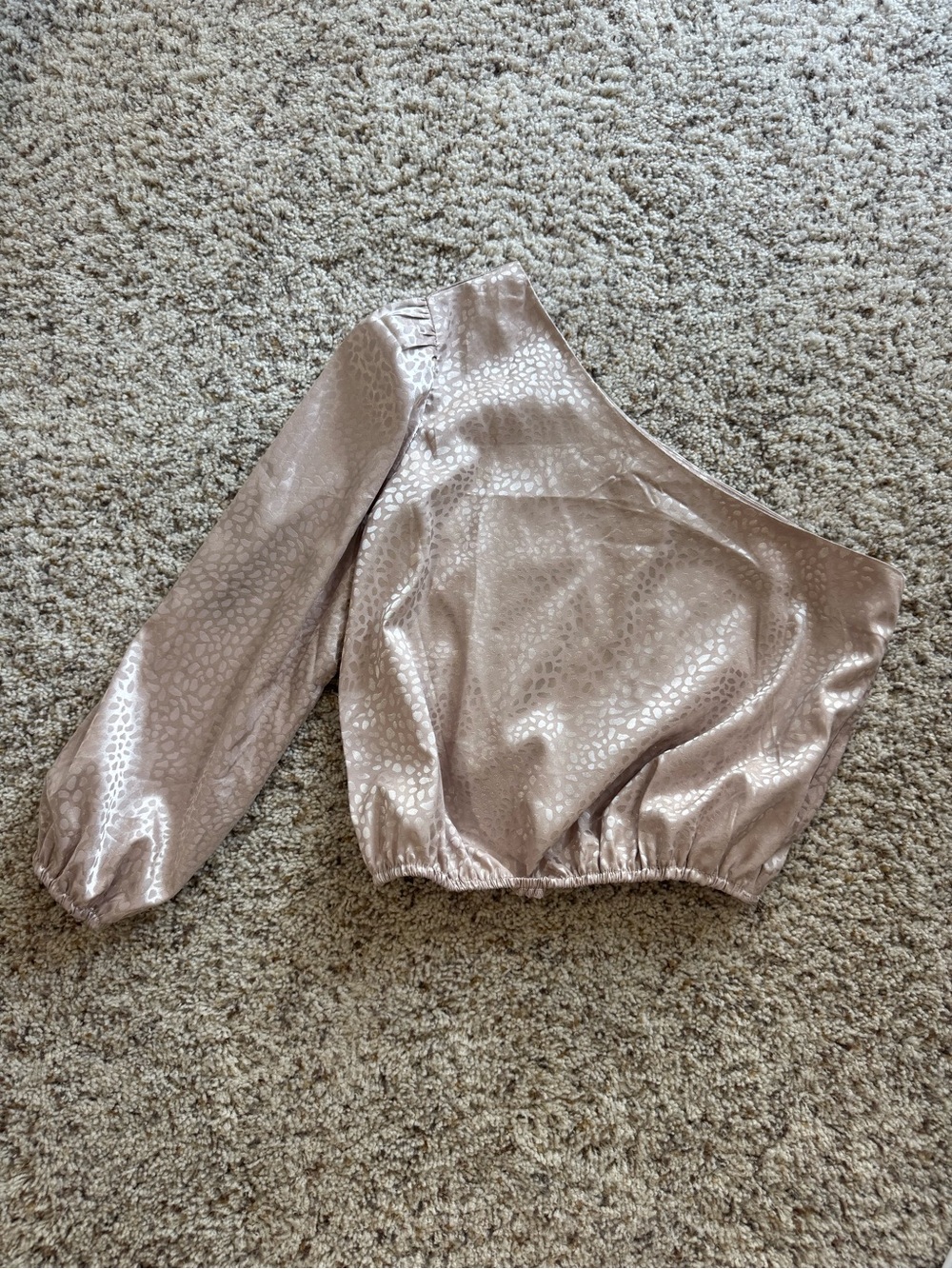 Women’s Metallic Snake Skin One-Shoulder Top